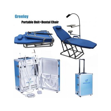 Greeloy Unidad Dental Portátil GU-P206 + GU-109 Sillón Dental Portátil + Bolsa de Almacenamiento Kit