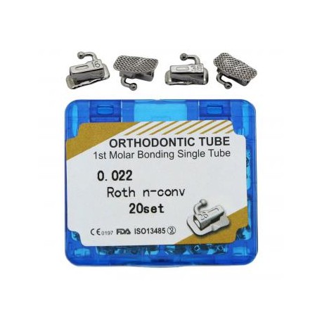 20 Sets Ortodoncia Bonding Solo Buccal Tubo 1ra Molar Roth 022 Slot