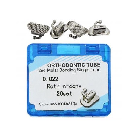 Tubo bucal solo Roth 0.022 2nd Molar de la vinculación dental ortodóntica 20 set / caja