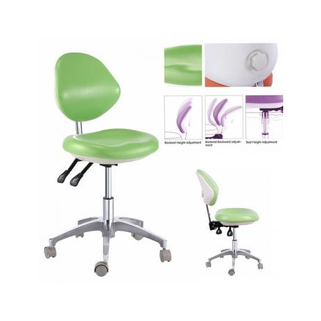 Taburetes de dentista dental médica de cuero de PU Silla móvil de taburete de médico QY600D