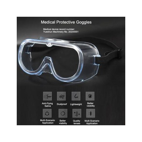 5Pcs Gafas de seguridad medicadas Protección contra Salpicaduras con Lentes Antiniebla que Bloquean Saliva y Polvo