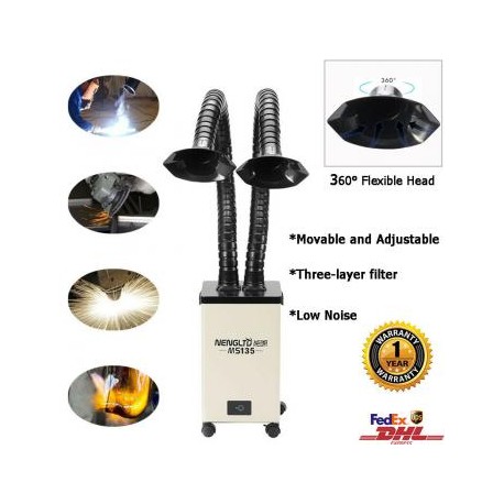 Extractor de humo de aire puro portátil filtro purificador de humo de soldadura doble cabezal MS135