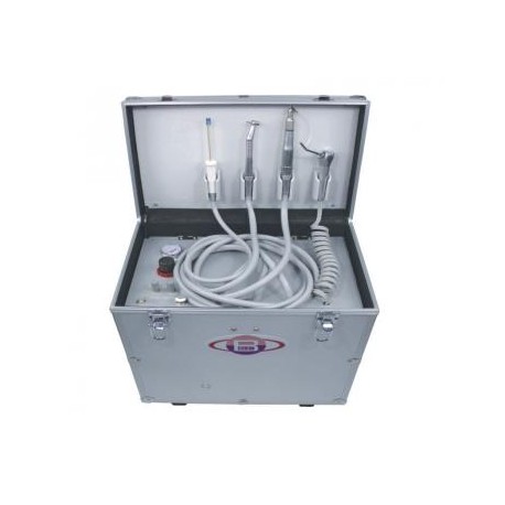 Unidad de Turbina dental portátil + compresor de aire + Sistema de aspiración + Triplex Jeringa